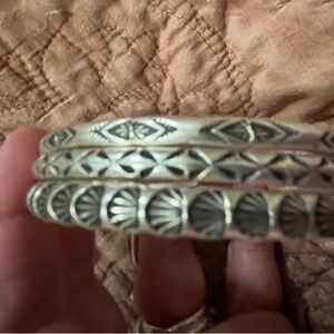 Set of 3 Stamped Sterling Stacking Cuffs